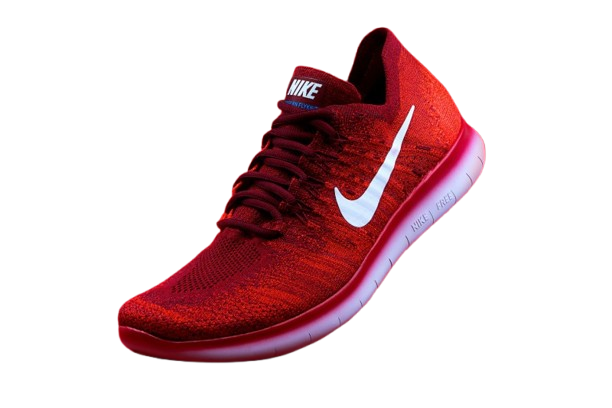 Unpaired red nike sneaker
